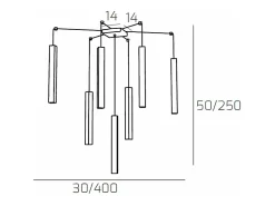 Square Tube Sospensione 7 Luci Marrone Cavo Cm.250 Con Base Marru00f3n Online