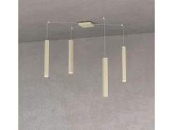 Square Tube Sospensione 4 Luci Sabbia Cavo Cm.250 Con Base Marru00f3n Sale
