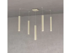 Square Tube Sospensione 5 Luci Sabbia Cavo Cm.250 Con Base Marru00f3n Outlet