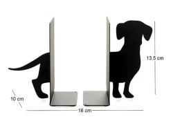 Balvi Estatua-Sujetalibros de metal Teckel Animales Negro