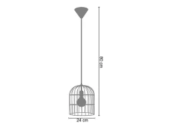 TOSEL Suspensión , metal , ,A70xD 44xP50cm Negro