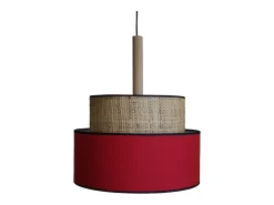 TOSEL Suspensión , metal-fibra,, A 90xD20x P 20cm Rojo Hot