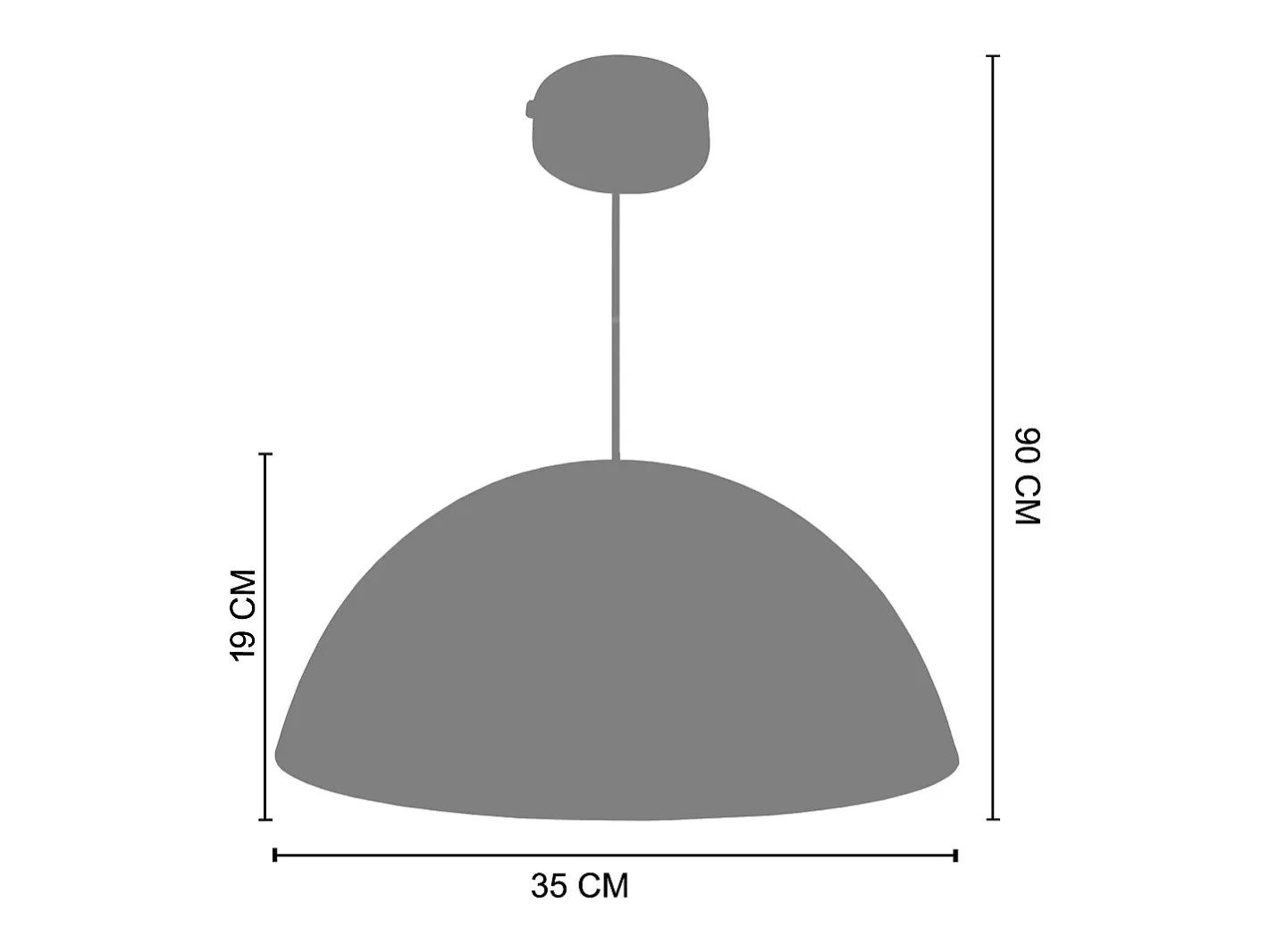 TOSEL Suspensión , metal, ,A78xD 42,5xP42,5cm Negro Best