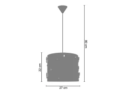 TOSEL Suspensión ,metal, AMARILLO,A 80xD27x P 27cm Amarillo claro Discount