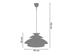 TOSEL Suspensión ,metal , ,A110x D 40xP40cm Azul New