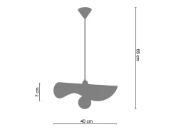 TOSEL Lámpara Suspendida-Suspensión ,metal , ,A 65xD40x P 40cm Blanco
