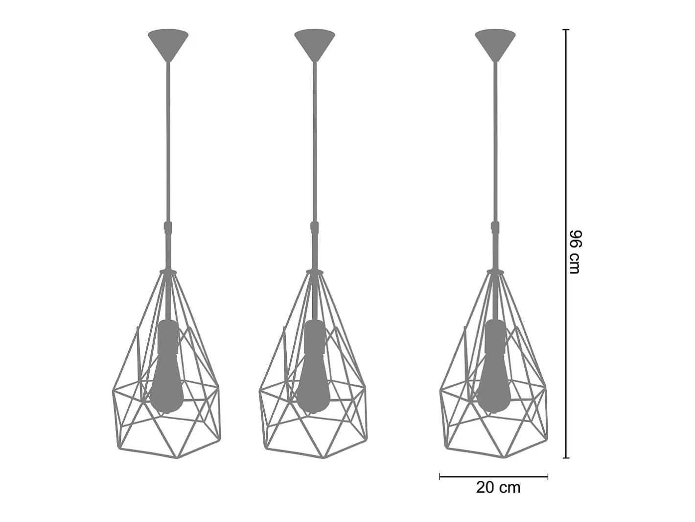 TOSEL Suspensión ,metal , ,A96x D20xP20cm Dorado Discount