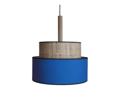 TOSEL Lámpara Suspendida-Suspensión ,metal, fibra, ,A 98xD 60x P 60cm Azul