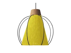 TOSEL Lámpara Suspendida-Suspensión ,metal, fibra,AMARILLO,A90xD32xP32cm Amarillo claro