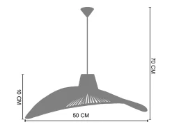 Best TOSEL Suspensión ,metal, fibra,, A70xD44xP 50cm Blanco
