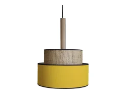 TOSEL Lámpara Suspendida-Suspensión ,metal, fibra,, A 89xD40x P 40cm Amarillo
