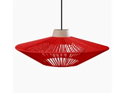 TOSEL Suspensión ,metal, fibra,,A90xD 60x P 60cm Rojo Clearance