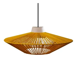 TOSEL Suspensión ,metal, fibra,,A90xD 60xP60 cm Amarillo Discount