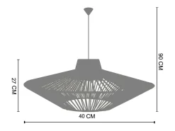 TOSEL Suspensión ,metal, fibra,,A 90xD 60xP60cm Amarillo Outlet