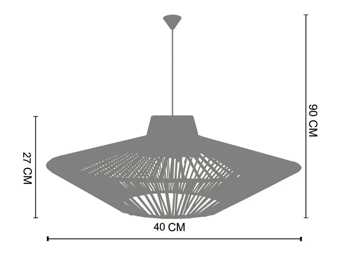 TOSEL Suspensión ,metal, fibra,,A 90xD 60xP60cm Amarillo Outlet