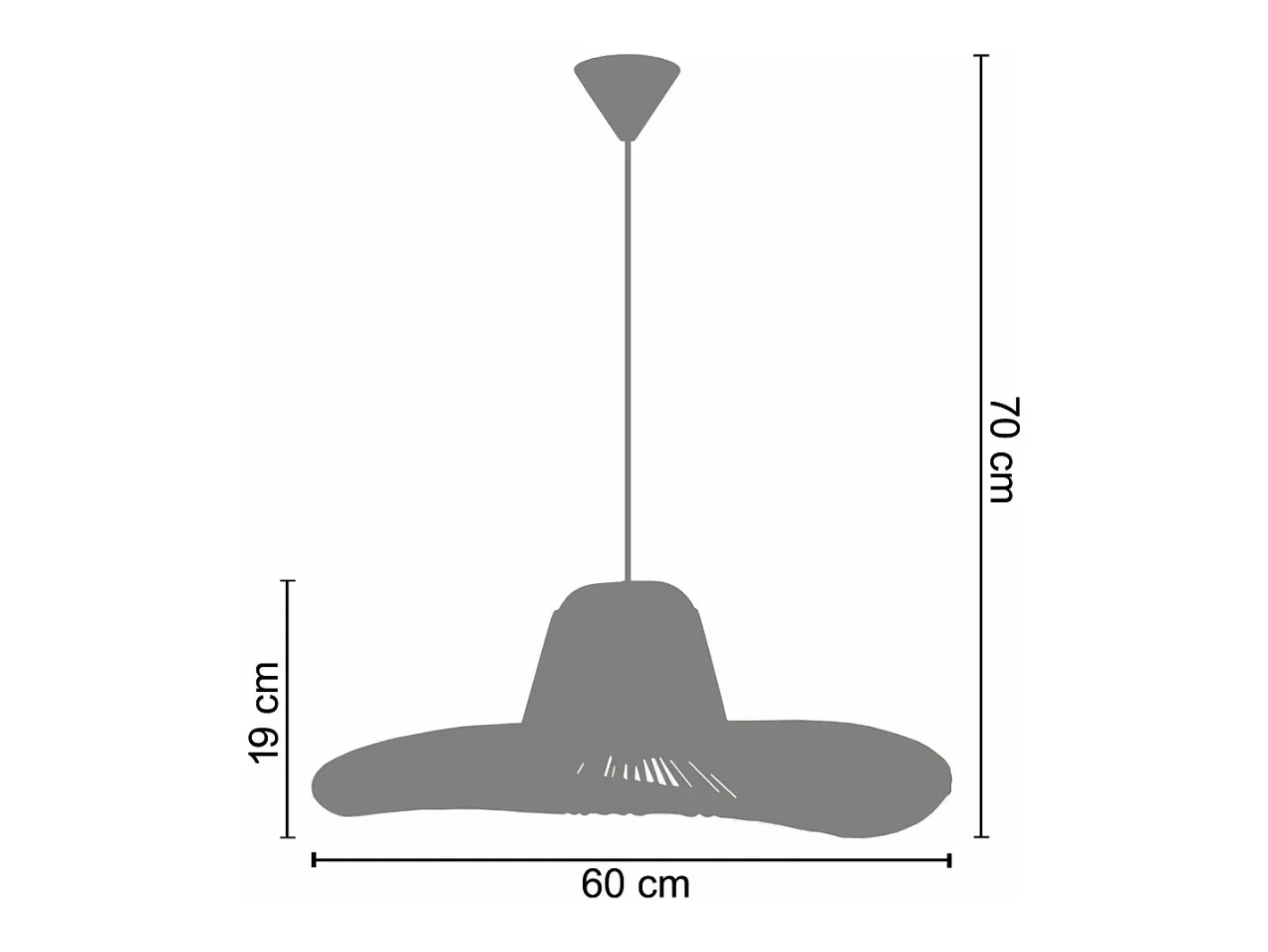 TOSEL Lámpara Suspendida-Suspensión ,metal, fibra,, A 70xD60x P 60cm Amarillo