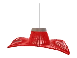 TOSEL Suspensión ,metal, fibra,,A70xD60xP60cm Rojo Discount