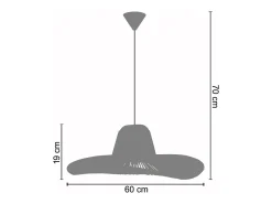 TOSEL Suspensión ,metal, fibra,natural,A70xD 60x P 60cm Color natural claro Online
