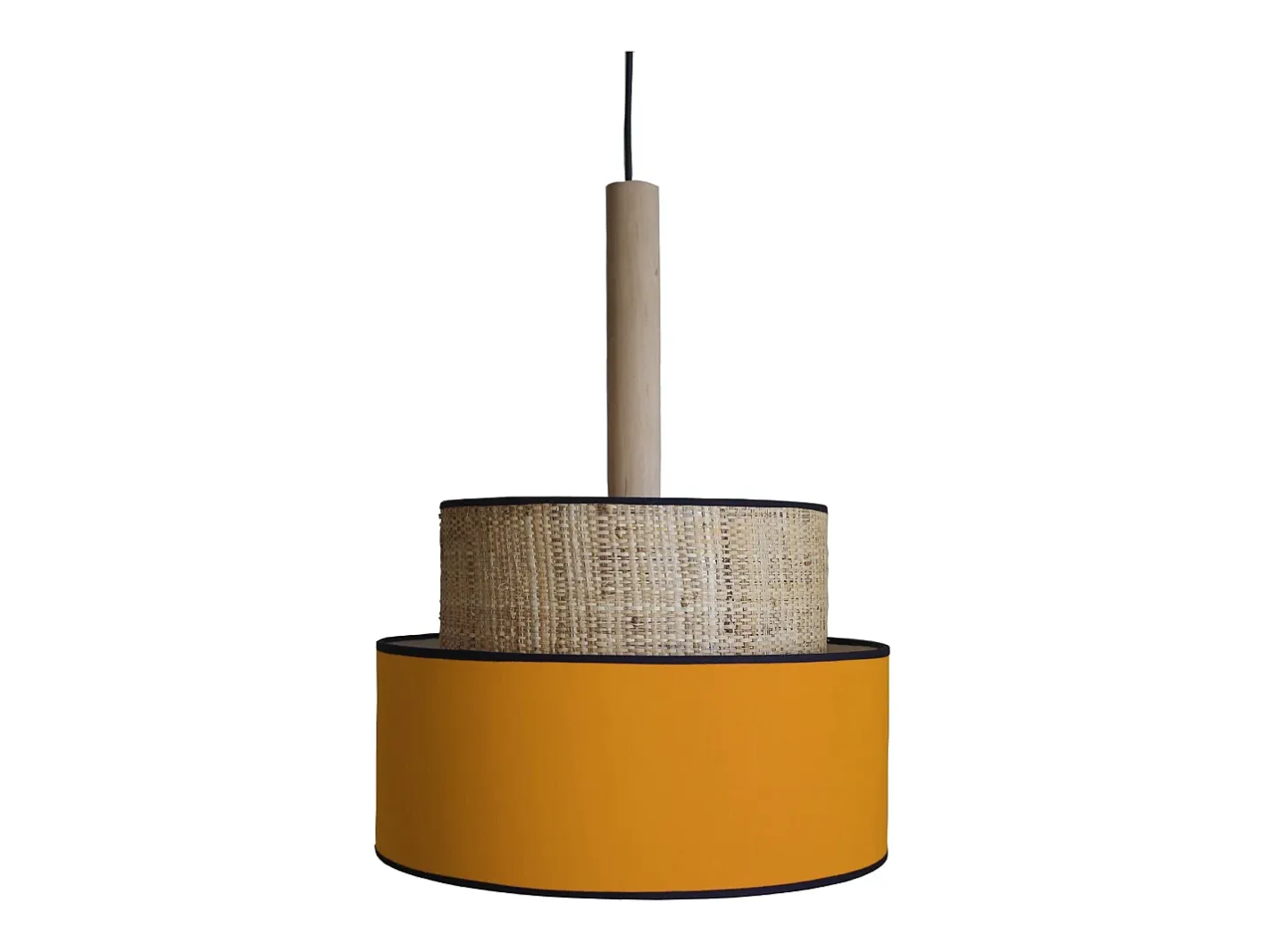 TOSEL Lámpara Suspendida-Suspensión ,metal, fibra,, A89xD40xP 40cm Amarillo