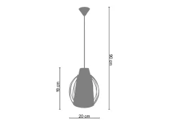 New TOSEL Suspensión ,metal, fibra,natural,A 90xD20x P 20cm Color natural claro