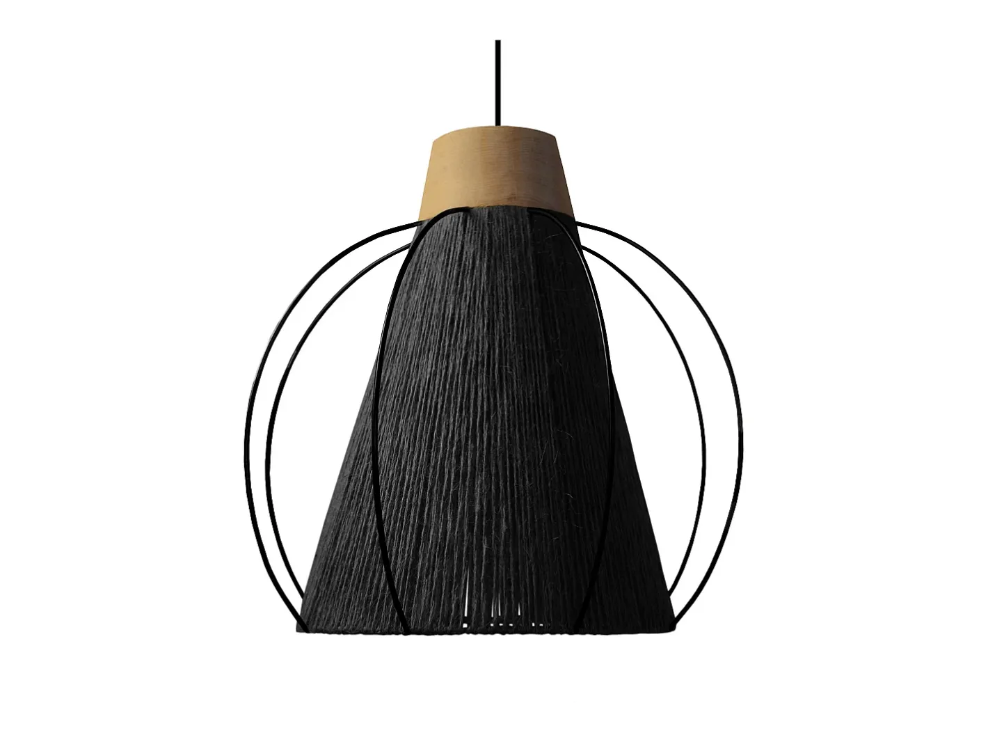 TOSEL Lámpara Suspendida-Suspensión ,metal, fibra, , A90xD32xP 32cm Blanco