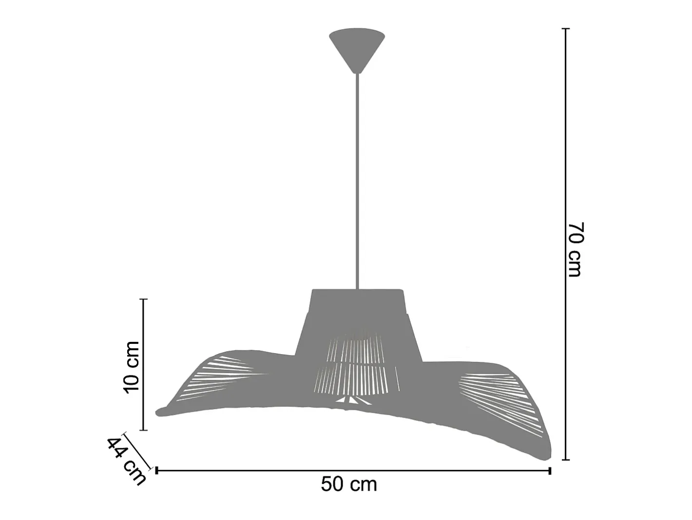 Hot TOSEL Suspensión ,metal, fibra,,A 70xD 50x P 50cm Amarillo
