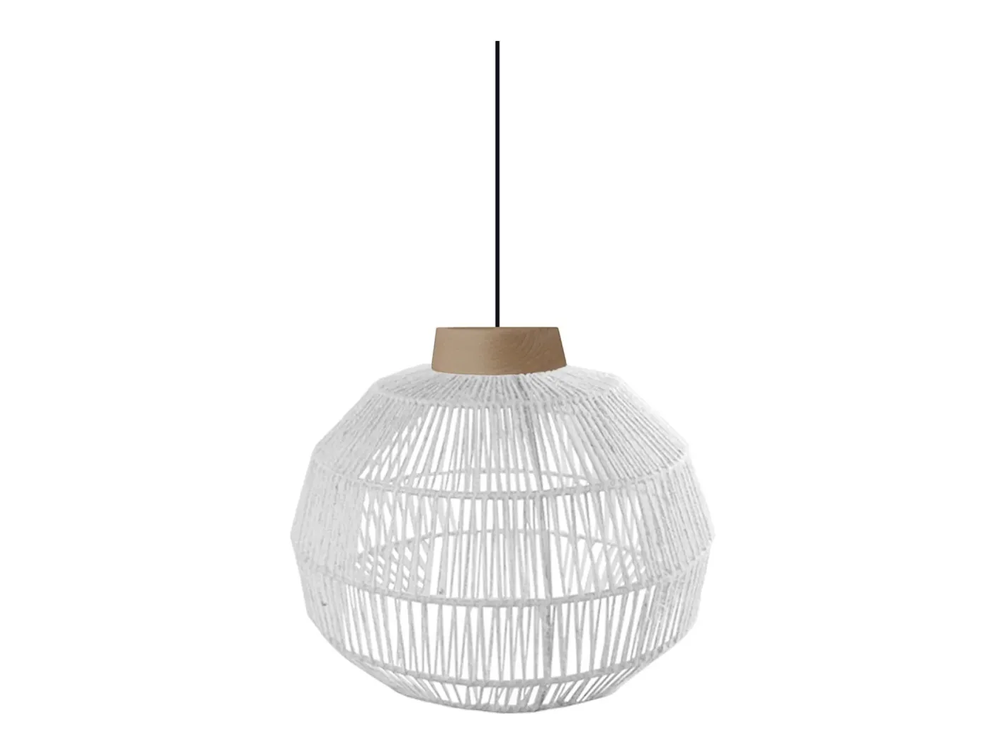 TOSEL Lámpara Suspendida-Suspensión ,metal, fibra,,A90xD 40xP40cm Blanco