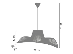 TOSEL Suspensión ,metal, fibra, ,A70xD50xP50cm Negro Outlet