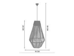 TOSEL Suspensión ,metal, fibra,,A80xD16xP16cm Blanco