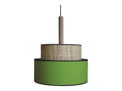Discount TOSEL Suspensión ,metal, fibra,natural,A 95xD50x P 50cm Color natural claro