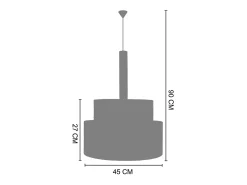 Hot TOSEL Suspensión ,metal, fibra,,A90xD 45x P 45cm Amarillo