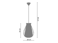 TOSEL Suspensión ,metal, fibra,,A90xD28xP28cm Amarillo Hot