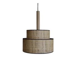 New TOSEL Suspensión ,metal, fibra,natural, A 90xD45xP45cm Color natural claro