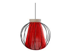 Outlet TOSEL Suspensión ,metal, fibra,,A 90x D28xP28cm Rojo