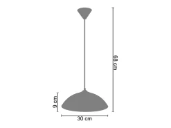 Discount TOSEL Suspensión ,metal , ,A68xD30xP30cm Gris