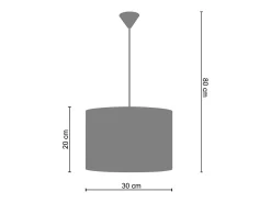 TOSEL Suspensión ,metal.-,Aluminio ,A 80xD 30x P 30 cm Plateado