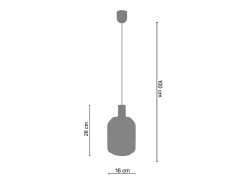 TOSEL Suspensión ,metal,AMARILLO, A100xD16xP 16cm Amarillo claro Sale