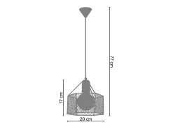 TOSEL Suspensión ,metal,antracita,A77xD20xP20cm Gris antracita