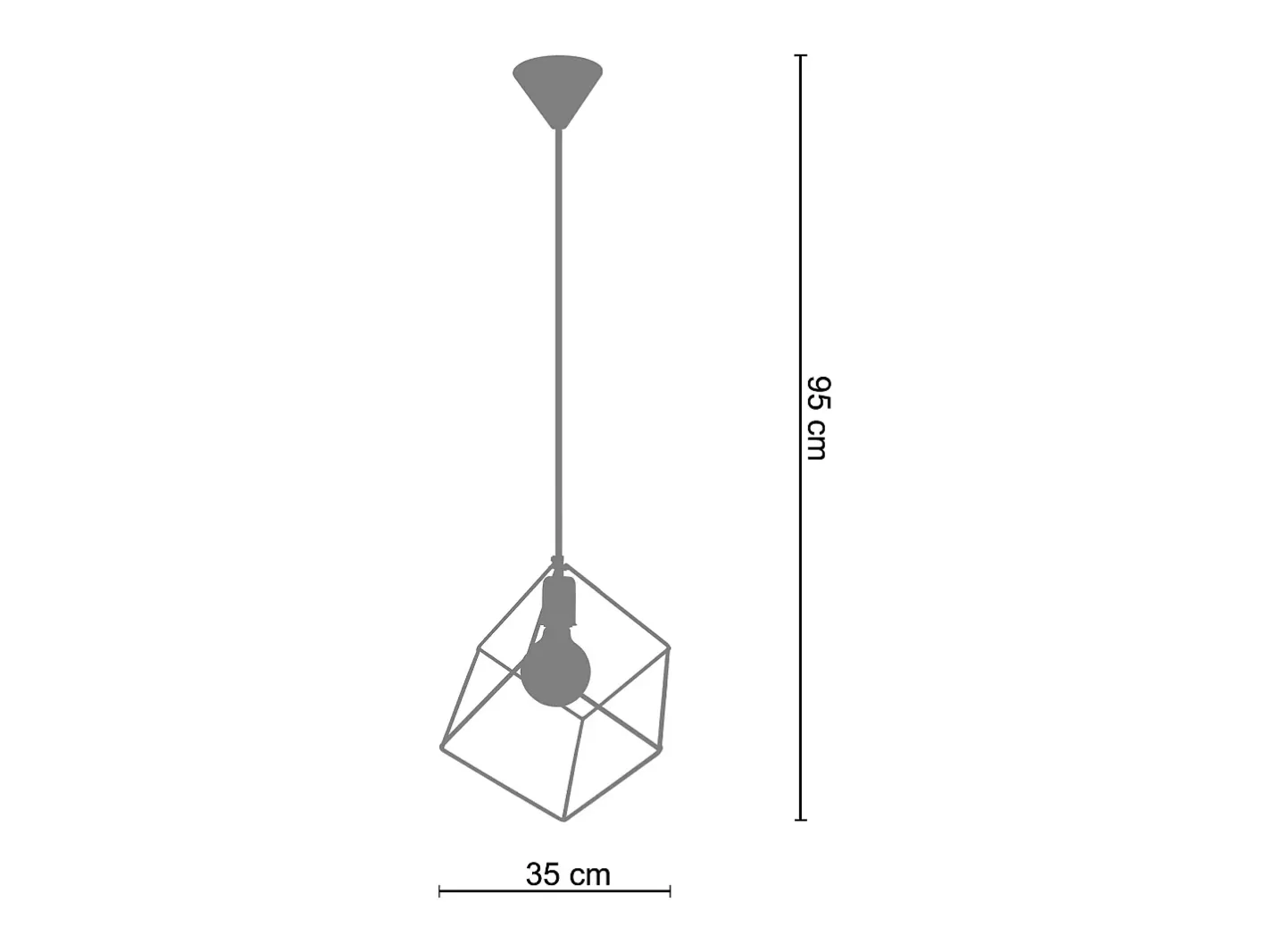 TOSEL Suspensión ,metal,antracita,A95xD35xP35cm Gris antracita New