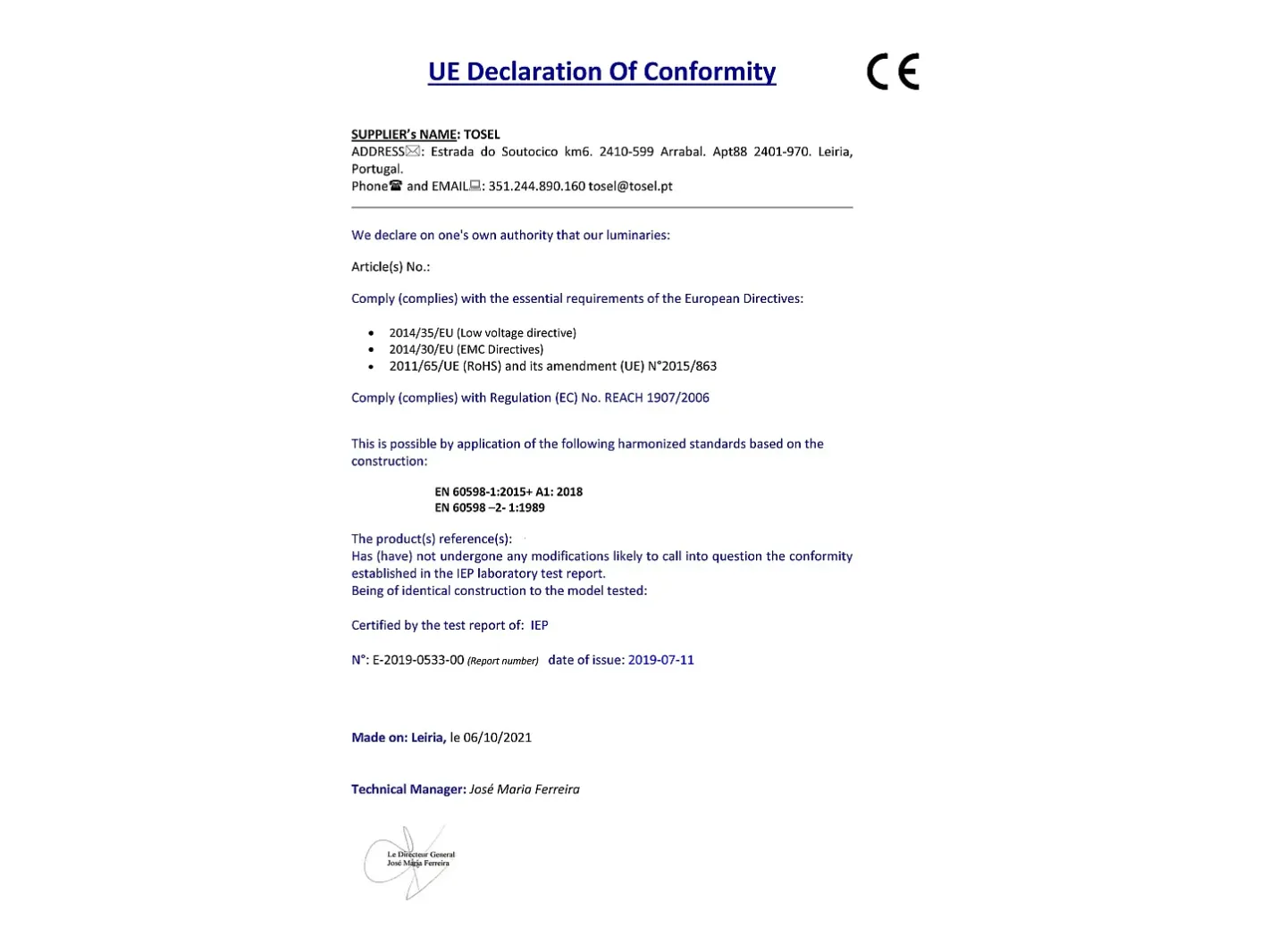 TOSEL Lámpara Suspendida-Suspensión ,metal, ,A80xD17x P17cm Azul