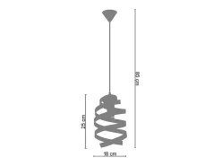 TOSEL Suspensión ,metal,blanco,A85xD18xP18cm Verde almendra Sale