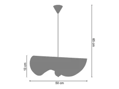 TOSEL Lámpara Suspendida-Suspensión ,metal, ,A65xD50xP50cm Blanco