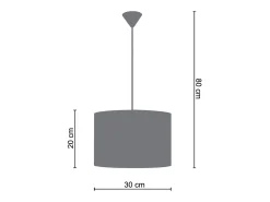 TOSEL Lámpara Suspendida-Suspensión ,metal.-, , A80xD30xP 30 cm Blanco