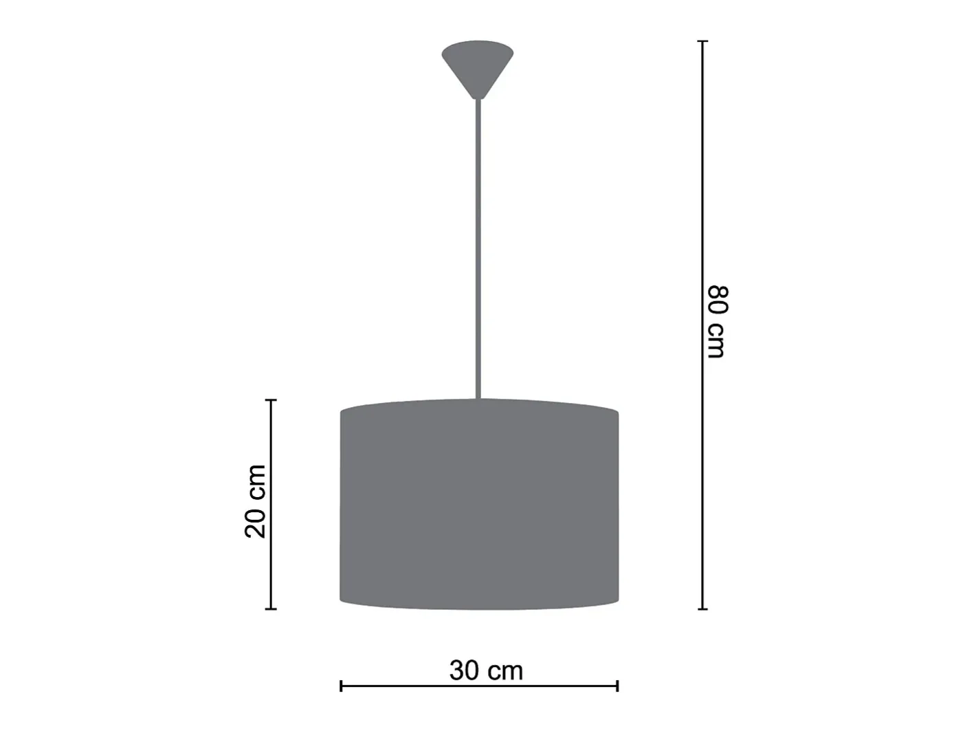 TOSEL Lámpara Suspendida-Suspensión ,metal.-, , A80xD30xP 30 cm Blanco