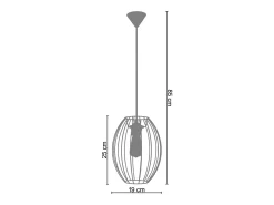 Best TOSEL Suspensión ,metal,Bronce ,A 85xD19xP19cm Cobrizo