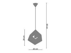TOSEL Suspensión ,metal-fibra, ,A 90x D20xP20cm Azul Best