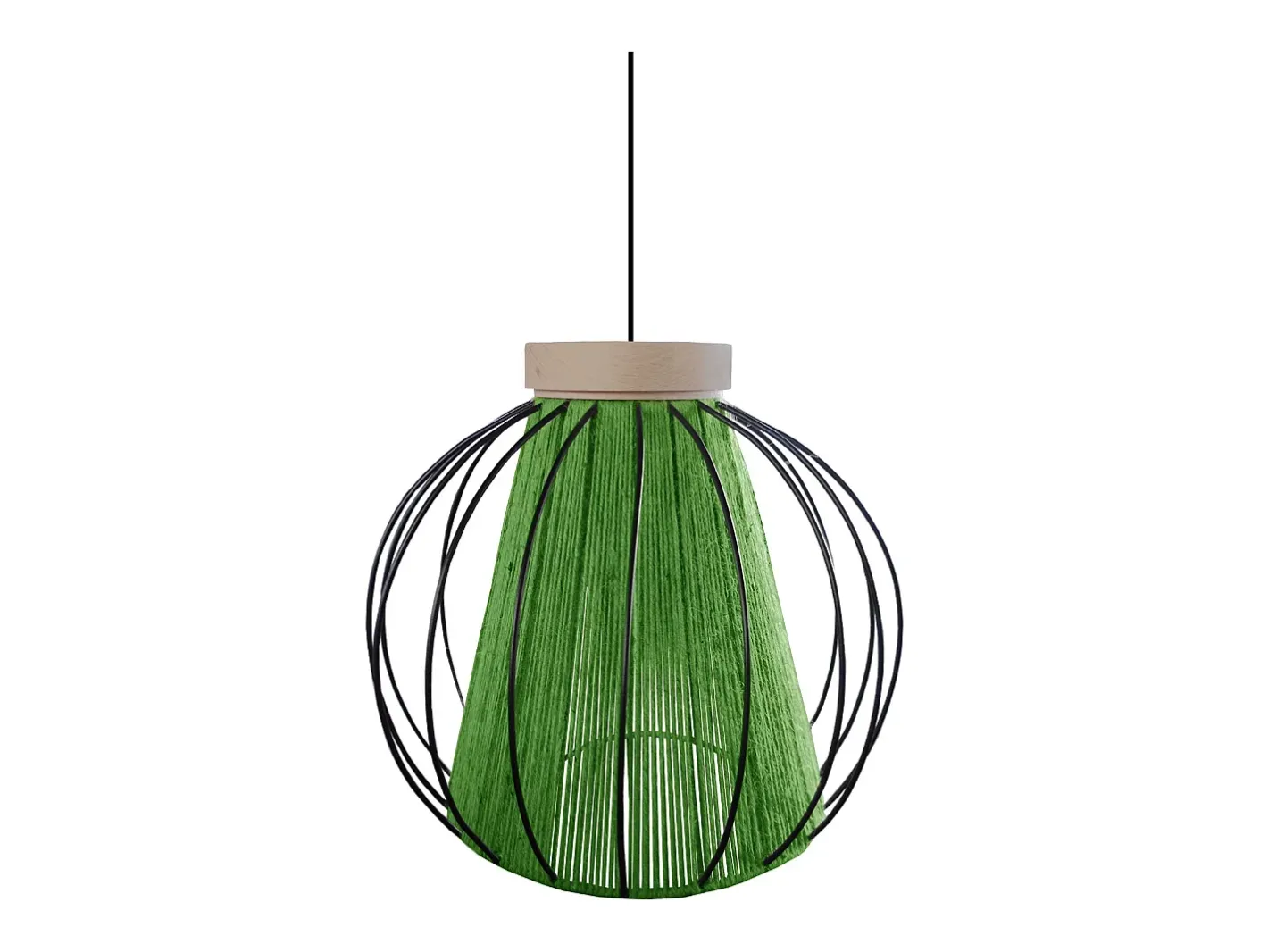 TOSEL Suspensión ,metal-fibra,natural,A 90xD 32x P 32cm Color natural claro