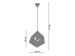 TOSEL Suspensión ,metal-fibra,, A 90xD25xP25cm Amarillo Hot