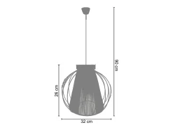 TOSEL Suspensión ,metal-fibra, ,A90xD 32x P 32 cm Azul Hot