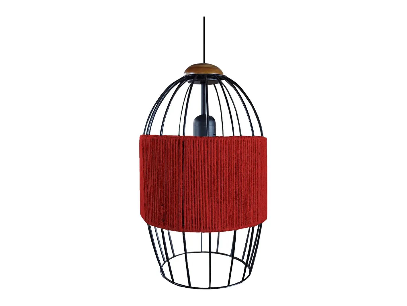 TOSEL Suspensión ,metal,fibra,,A90xD25xP25cm Rojo New